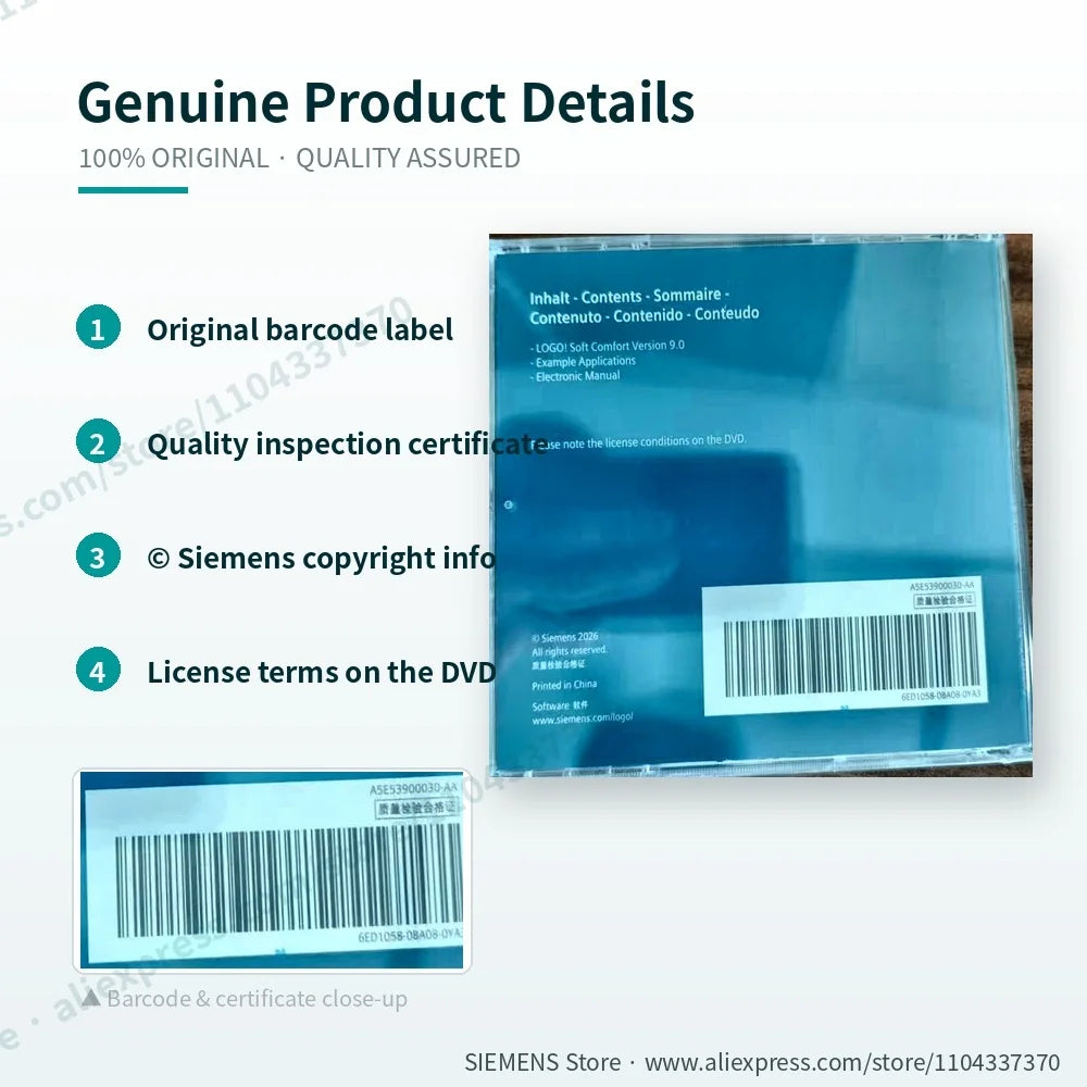 SIEMENS LOGO! Soft Comfort V9.0 single license for 1 installation engineering 6ED1058-0BA08-0YA3 6ED10580BA080YA3