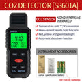 Indoor CO2 Meter Carbon Dioxide Sensor & Alarm NDIR Air Quality Monitor with Temp Humidity LCD Portable High Precision Detector