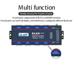 ZLAN5843A 8 port RS232 RS485 to Ethernet TCP/IP Modbus industrial multiple Ethernet serial server