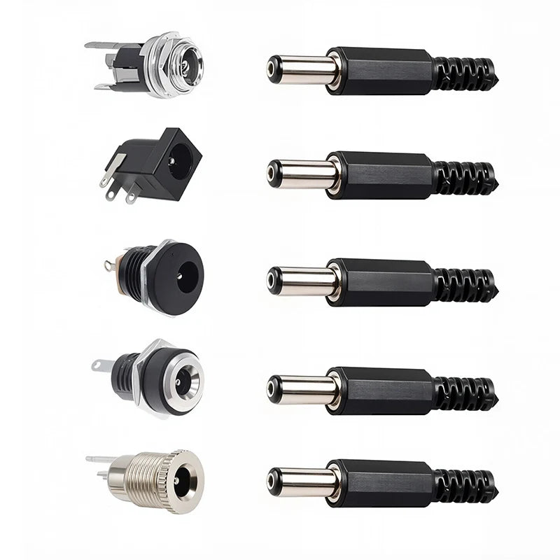 10Pairs DC Power Socket 5.5x2.1mm 5.5*2.5mm Panel Mount DC Power Plug DC Female Jack Connector