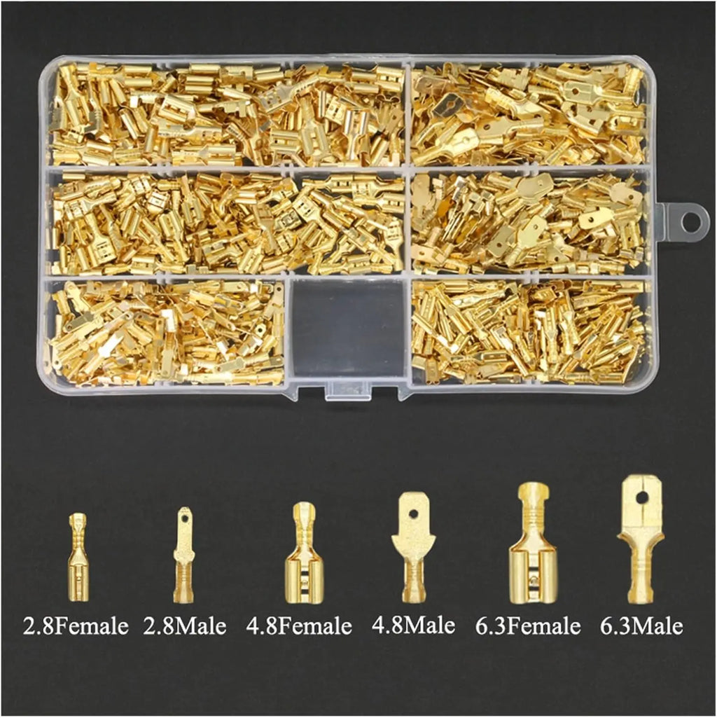 600Pcs 2.8/4.8/6.3mm Male Female Spade Connectors Wire Crimp Terminal Block with Insulating Sleeve Assortment Kit Going