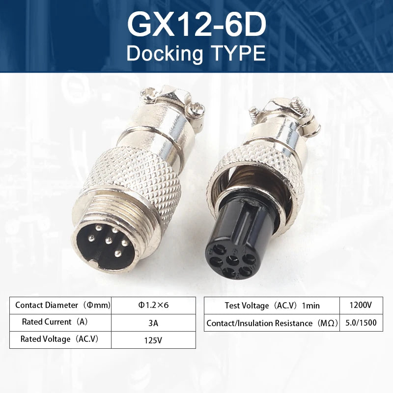 GX12 Butt Type 2/3/4/5/6/7 Pin Male&Female Docking Aviator Aviation Plug Socket Circular Connector
