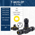IP68 M20T Quick Outdoor Waterproof T Shape Connector 2/3 Pin Screw Electric Wire Terminal Adapter Home For LED Lighting 16A/380V