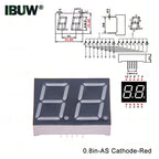 2pcs 0.8inch Digital tube Common AnodeCathode Red 1 2 Bit digital Tube LED Display 7 segment 0.8 3 4