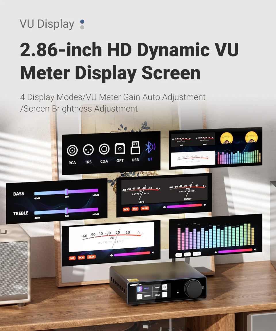 AIYIMA A80 Upgraded TPA3255 DAC Bluetooth PFFB Stereo Power Amplifier 300Wx2 Class D HiRes Digital Amp RCA TRS OPT COA USB Input