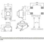 50pcs Momentary Tactile Push Button Click Switch 6X6mm H=4.3/4.5/5/6/7/8/9/10/13mm~25mm 4Pin SMT PCB Mounting