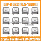 (2PCS) DIP-8 16M 16MHZ 16.000MHZ OSC 4PIN Half Size Active Square Crystal Oscillator 3.3V-5V-Compatible 15PF 20PPM