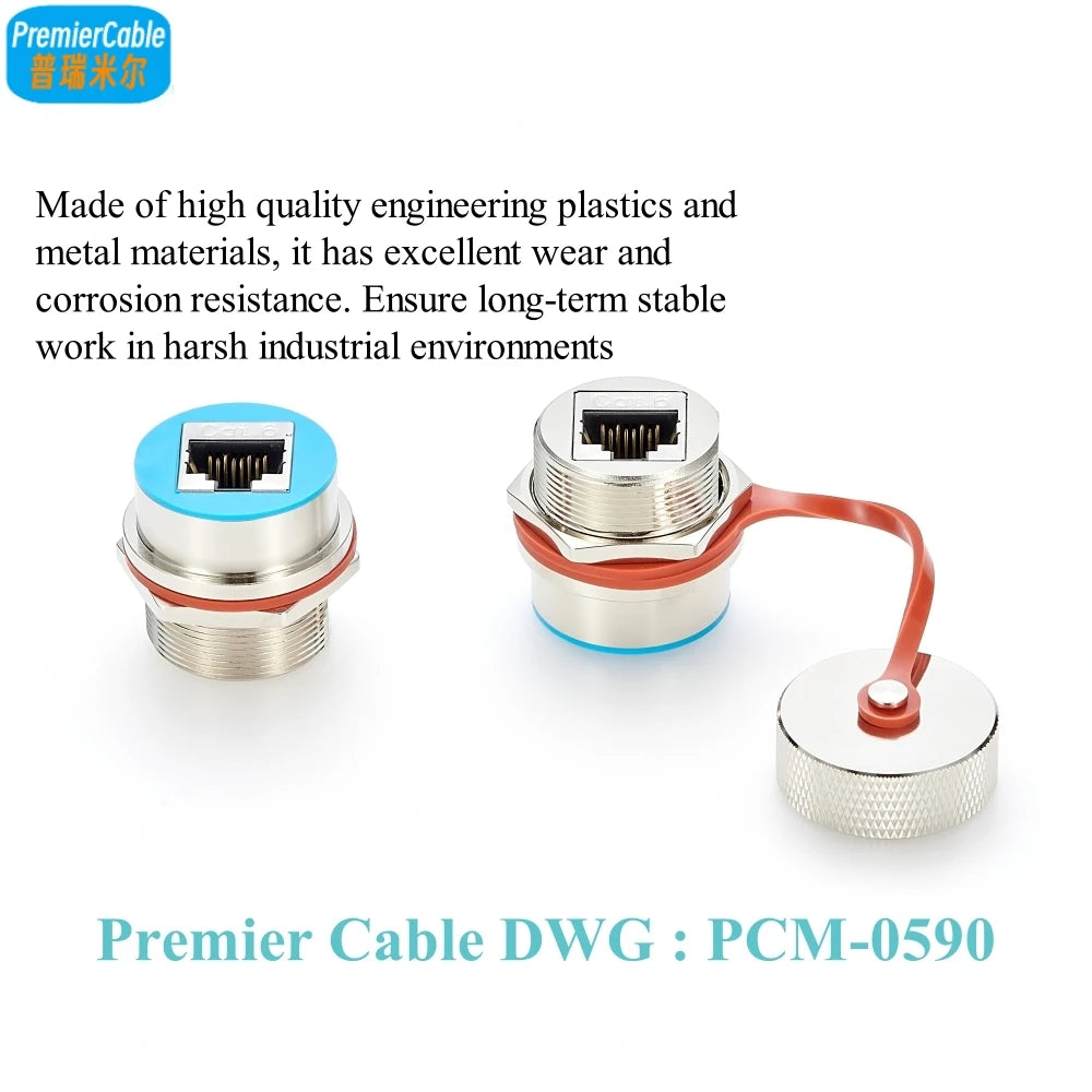 Rugged IP67 Waterproof RJ45 8P8C Female to Female Ethernet LAN Pass Through Coupler RJ45 Flush Panel Mount Socket Extender