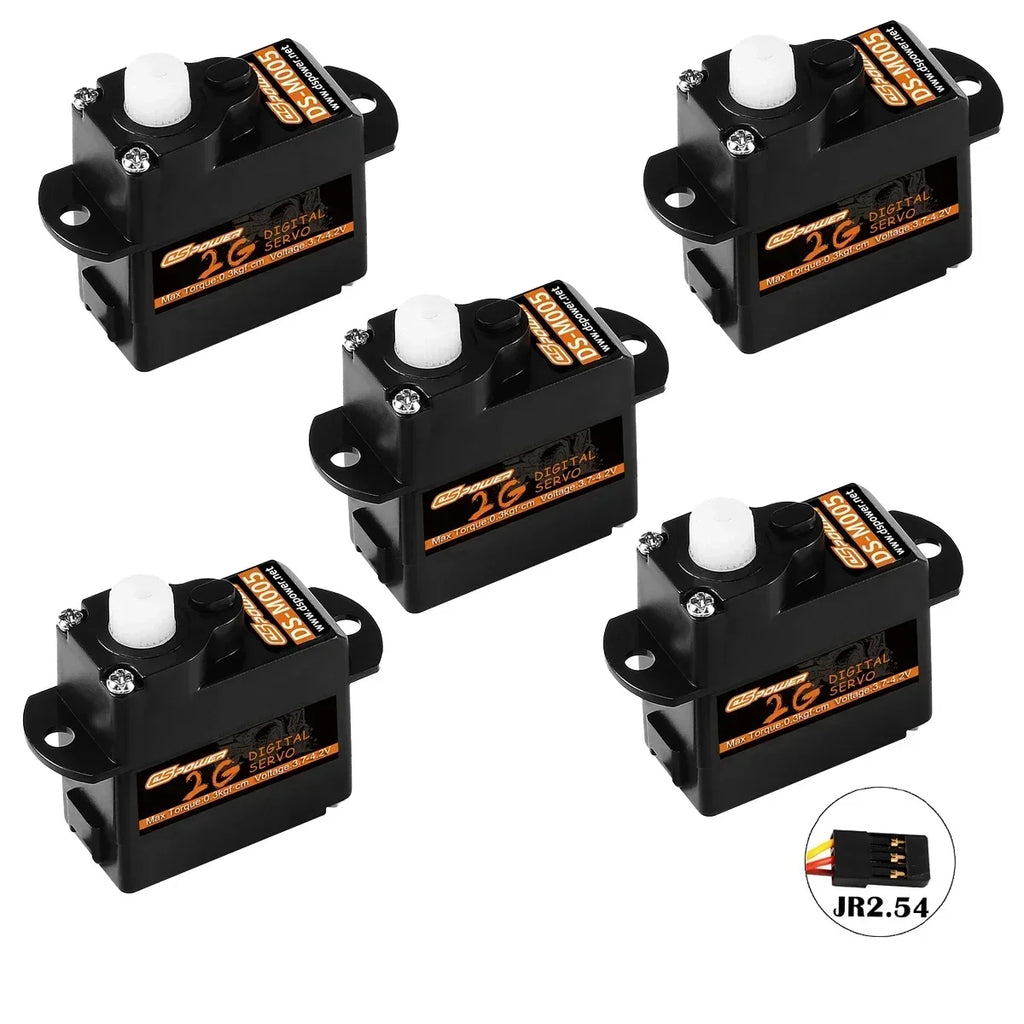 DSPOWER 2g Plastic/Metal Gear Motor Mini Micro Servos for RC Car Airplanes Fixed-wing Quadcopter Boat Plane Robot Wltoys Axial