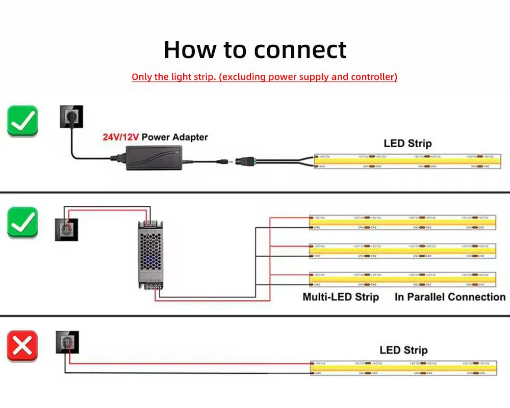 5V 12V 24V 3mm Ultra Narrow COB LED Strip 400LEDs LED Bar Lights for Car Lamp Orange 1800K 2000K Warm White 4000k Red 5m 10m 50m