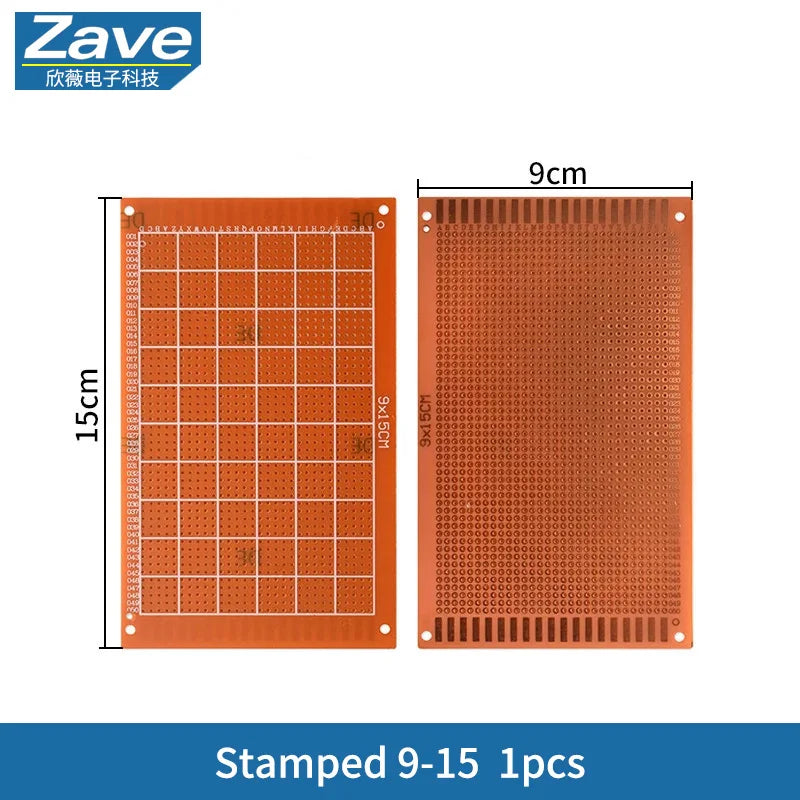 Single-sided Breadboard, Prototype Board, Perfboard, 2.54mm Pitch Bakelite Circuit Board, Sizes: 5/7/9/15cm