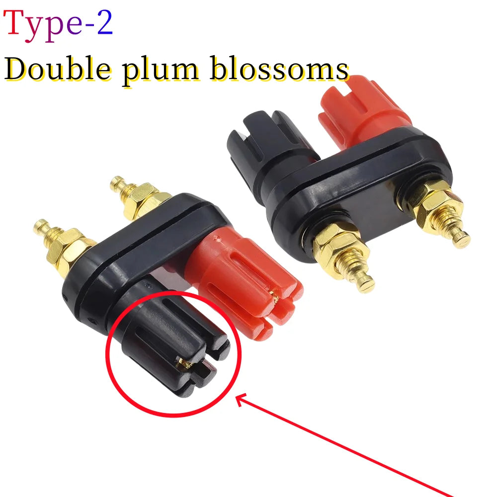 1/2PCS Banana Plugs Couple Terminals Red Black Connector Amplifier Terminal Binding Post Banana Speaker Plug Jack M20