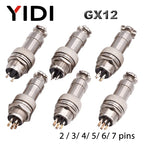 5 Sets GX12 Aviation Electrical Connector 2 3 4 5 6 7 Pin L88-93 Male Female Circular Air Socket Plug Panel Mount Wire Connector