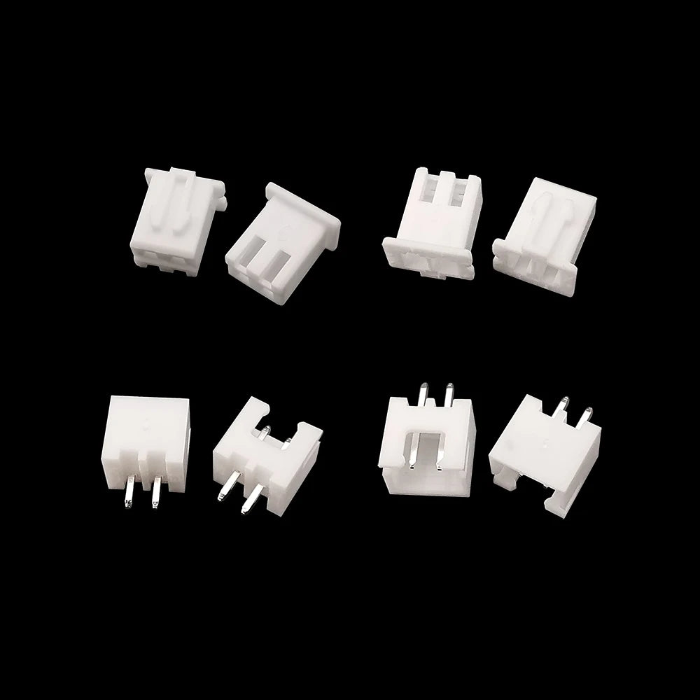 100Pcs JST XH 2.54mm Pitch 2/3/4/5 Pin Plastic Shell Male Plug Female Jack Socket Terminals Housing Wire Connector XH2.54 White