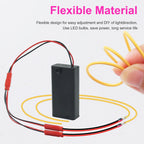 3V 110mm 190mm 300mm LED COB Filament Flexible Battery Lamp White Green Ice Blue Pink Retro Edison Bulb Parts LED Diode Decor