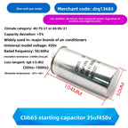CBB65 AC Motor Capacitor Air Conditioner Compressor Start Capacitor 450VAC 5uF 20uF 25uF 30uF 35uF 40uF 45uF 50uF 60uF 70uF 5%