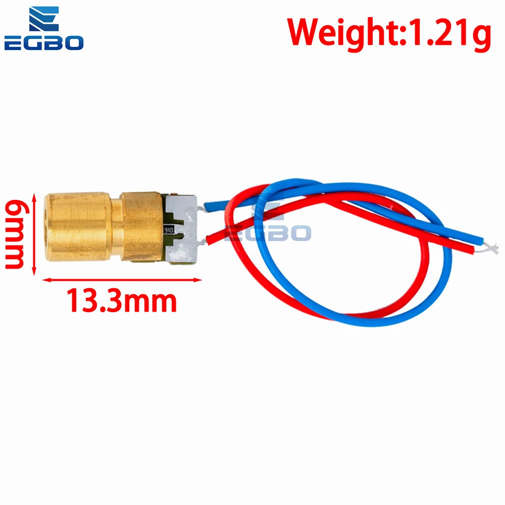 1PCS~20PCS EGBO 5V 650nm 5mW Adjustable Laser Dot Diode Module Red Sight Copper Head Mini Laser Pointer
