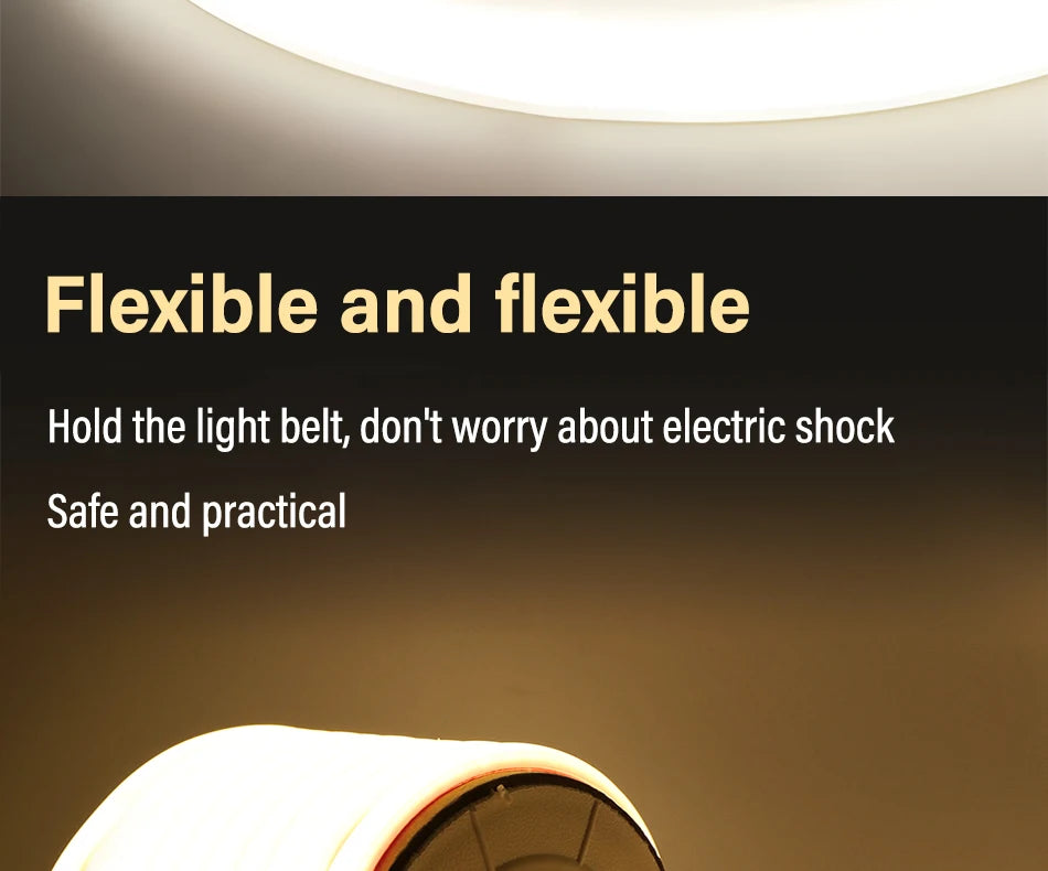 220V COB LED Strip Light High Bright Switch/Dimmable US 110v EU Plug Neon Tape Kitchen Cabinet  lighting Waterproof garden