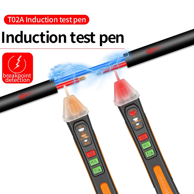 Non-Contact Voltage Tester Pen Smart Voltage Detector Infrared Indicator 12-1000V Test Pencil Breakpoint Finder With Flashlight
