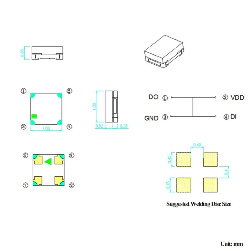 Ws2812b 5v Ws2812 5050 3528 4020 1204 1209 0807 2020 Mini Smd Led Chip Addressable Digital Pixel Rgb Full Color Led Diode Lamp