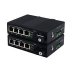 Industrial RS485 Serial Data to Ethernet Fiber Media Converter Transceiver with 4 Gigabit 10/100/1000Mbps RJ45 Port Optic Modem