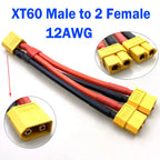 T Plug XT60 XT90 Parallel Battery Connector Male/Female Double Extension Cable Y-Divider/RC Battery Motor3-Way 10AWG 12AWG 14AWG