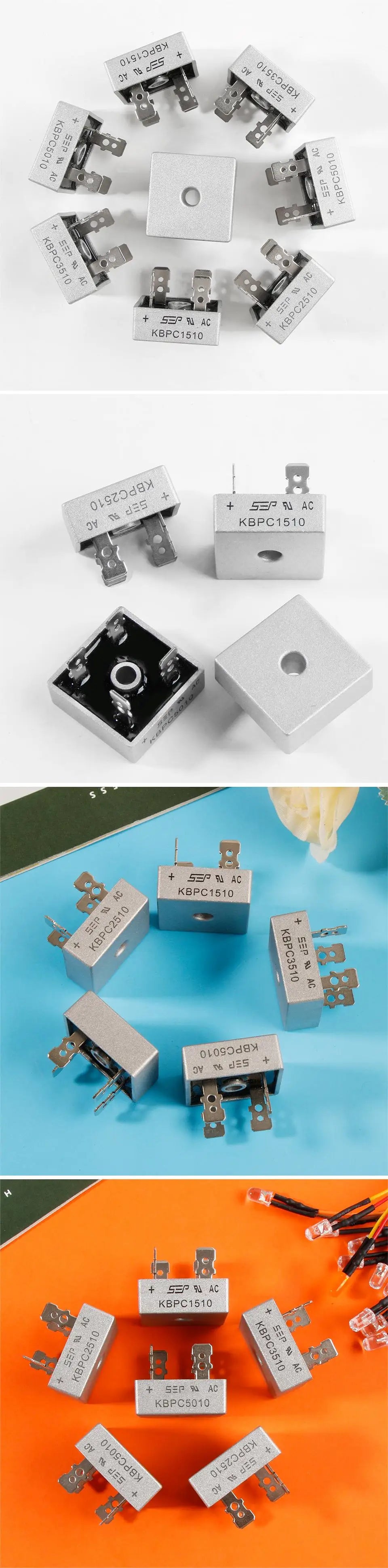 2pcs KBPC5010 Diode Bridge Rectifier KBPC1510 KBPC2510 KBPC3510 50A 1000v Single Phase Electronic Components