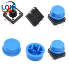 12*12*7.3MM Tactile Push Button Switch Momentary Micro switch button Tact Cap White Black Yellow Blue Red for Arduino Switch