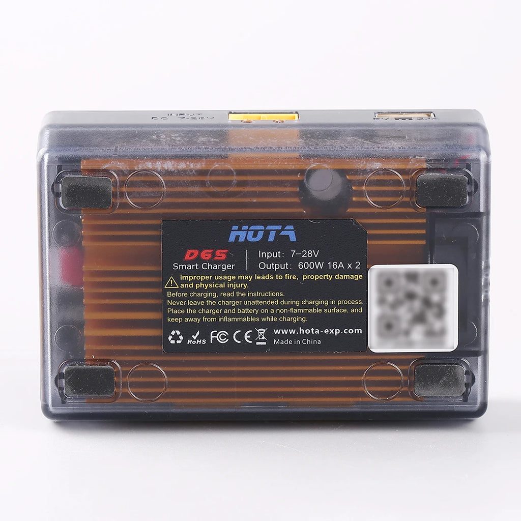 HOTA D6S RC Lipo Battery Charger Magnetic Suction Dual Channel Smart Balance 600W High Power 1-6S Smart Balance Charger