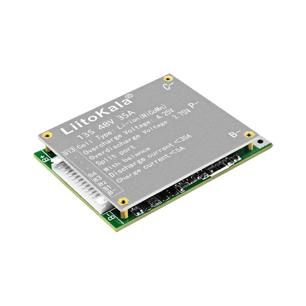 liitokala BMS 13S 35A 48V Li-ion Lithium 18650 Battery Pack Charge Protection Board with Balance PCM PCB arduino Board Module