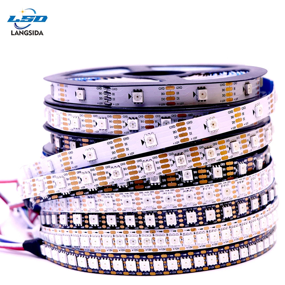 WS2815 DC12V LED Strip Light RGB Individually Addressable WS2812B WS2813 LED Lights Dual Signal 30 60 100 144 LEDs IP30 65 67