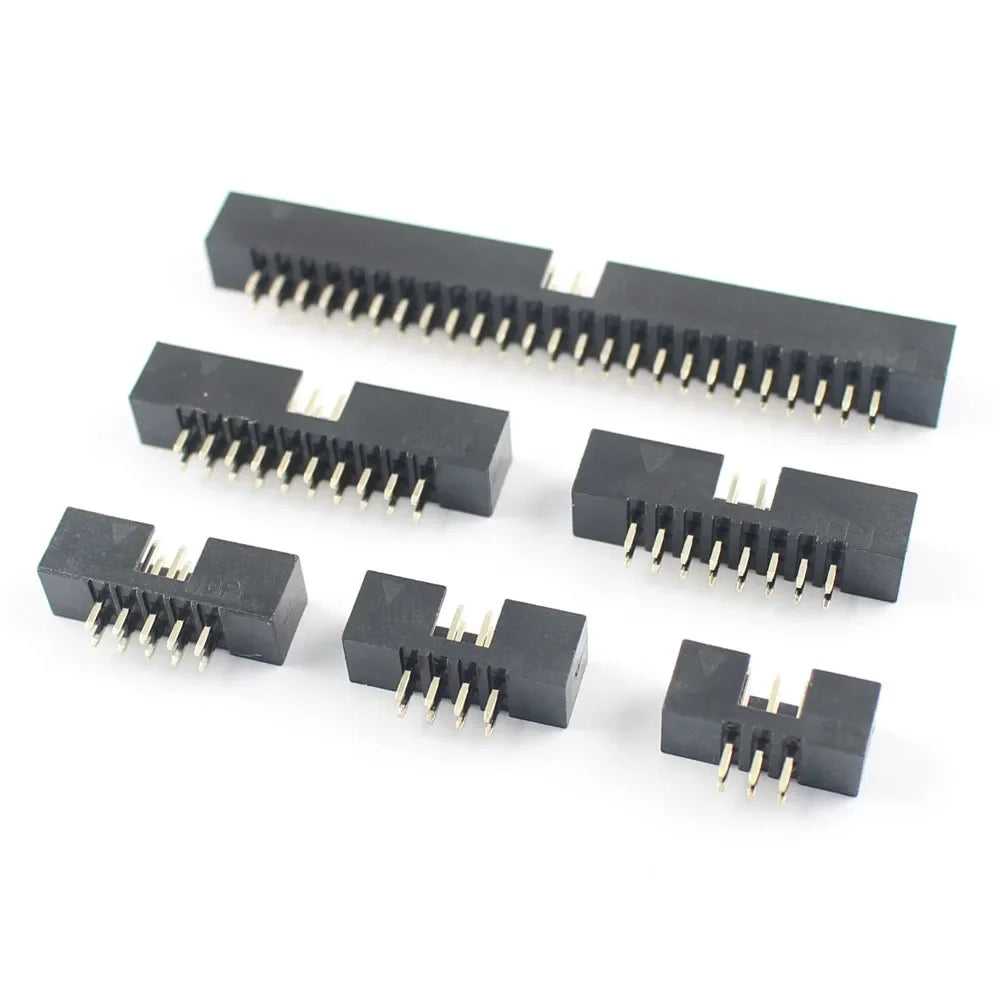 10pcs DC3 2.54mm DIP RA Right Angle SMT Double Row 6P 10P 20P 26P 34P 40P ISP Male Pin IDC JTAG Socket Box Header