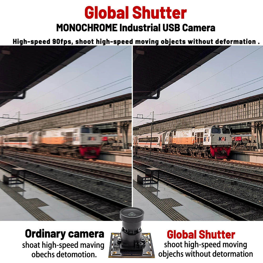 1080P 90FPS Global Shutter USB Camera with M16 Lens Plug And Play Industrial Web Camera for Machine Vision Security Monitoring