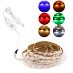 5V USB LED Strip Light Battery Power SMD 2835 3528 60LED 1m 2m 5m White Warm Red Blue Green Ribbon Cabinet Lights Night DC5V