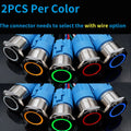 10PCS 16mm 19mm Metal Power Switch Button Flat Round LED Lamp Light Waterproof Latching /Self-reset Button Car Start Switch 12V