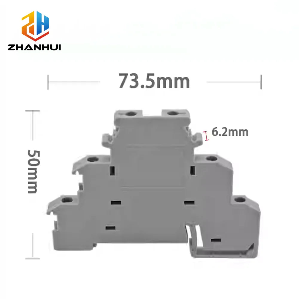 5Pcs DIKD 1.5 3 Levels Sensor Screw Connector 2.5 mm² 6-Conductor Electric Din Rail Triple Three Level Terminal Block DIKD1.5