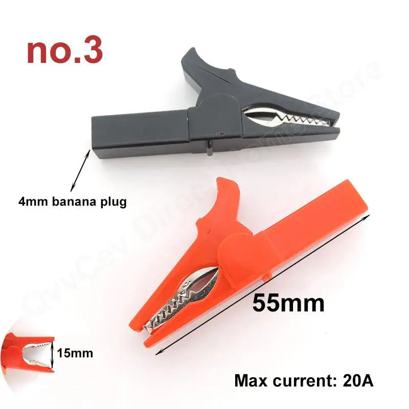 red+black 20/50A PVC Alligator Crocodile Clip Clamp Socket Plug Handle Test Cable Probe 4mm Banana Plug Electric Battery