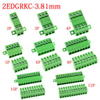 1Sets Solderless Docking Type 15EDG 3.81MM Screw Terminal Block Connector PCB plug-in type 15EDGRKC 3.81 Green Terminal Block