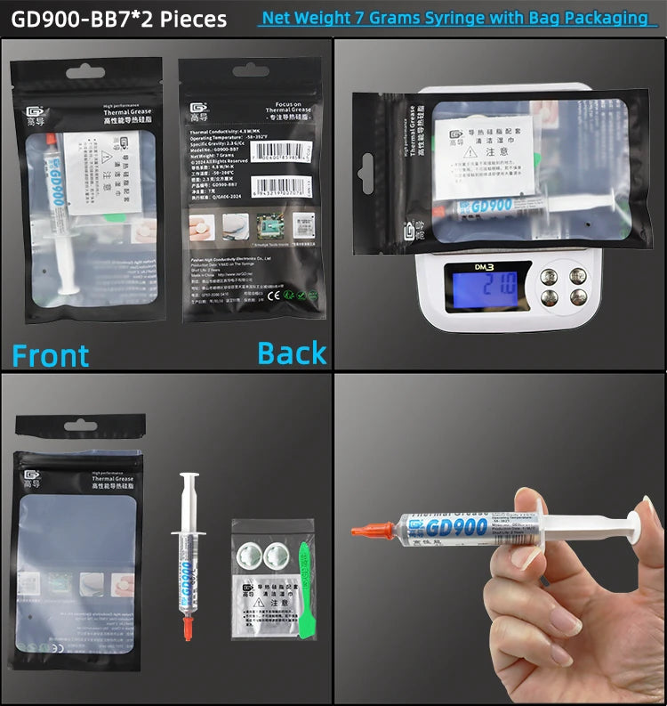 Net Weight 1/3/7/15/30 Grams Gray GD900 Thermal Conductive Grease Paste Plaster Heat Sink Commpound for CPU LED SSY BAS BR BX CB