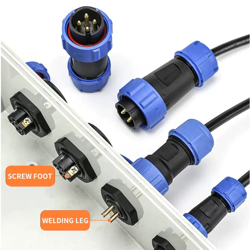 SP13 Waterproof Aviation Connector IP68 Panel Mount Cable Plug Socket 2 3 4 5 6 7 9 Pin Circular Connector Back Nut Set