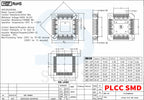 5Pcs PLCC IC Socket PLCC20 PLCC28 PLCC32 PLCC44 PLCC52 PLCC68 PLCC84 SMD DIP PLCC Socket Adapter In Stock 20 28 32 44 68 84 Pin