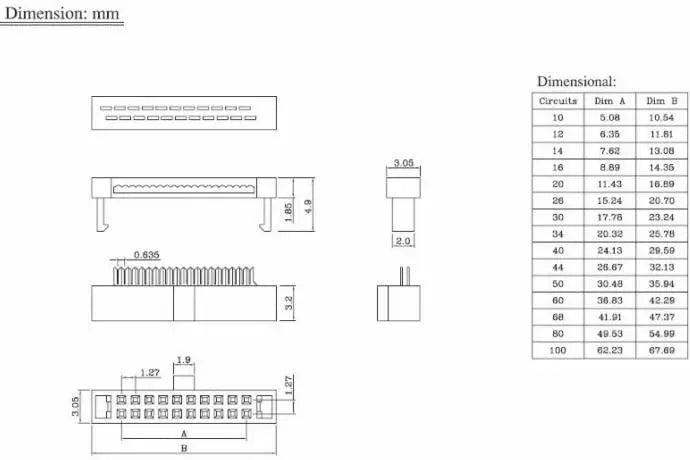 10Pcs/Lot 1.27mm Pitch IDC 6P 8P 10P 12P 14P 16P 20P 24P 26P 30P 34P 40P 50Pin FC Female Header Socket Cable Connector