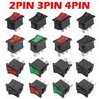 10/30/100 Pcs KCD1 Snap - in Boat Rocker Switch - SPST ON - OFF, 2/3/4 Pin, 250V 6A (AC) / 125V 10A, 2P Toggle Power Snap Switch