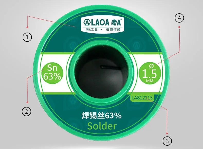 LAOA No Clean Solder Wire 63 Percent Purity High Quality Welding Tool for Electronics DIY and Repair 1mm 400g Roll