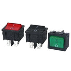 10pcs KCD2 KCD5 21x24mm 21*24mm Rocker Switches Kit 4 Pin 6Pin 2 Position 3 Position 15A/250VAC ON-OFF ON-OFF-ON