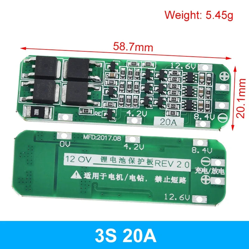 GREATZT 1S 2S 3S 4S 3A 20A 30A Li-ion Lithium Battery 18650 Charger PCB BMS Protection Board For Drill Motor Lipo Cell Module