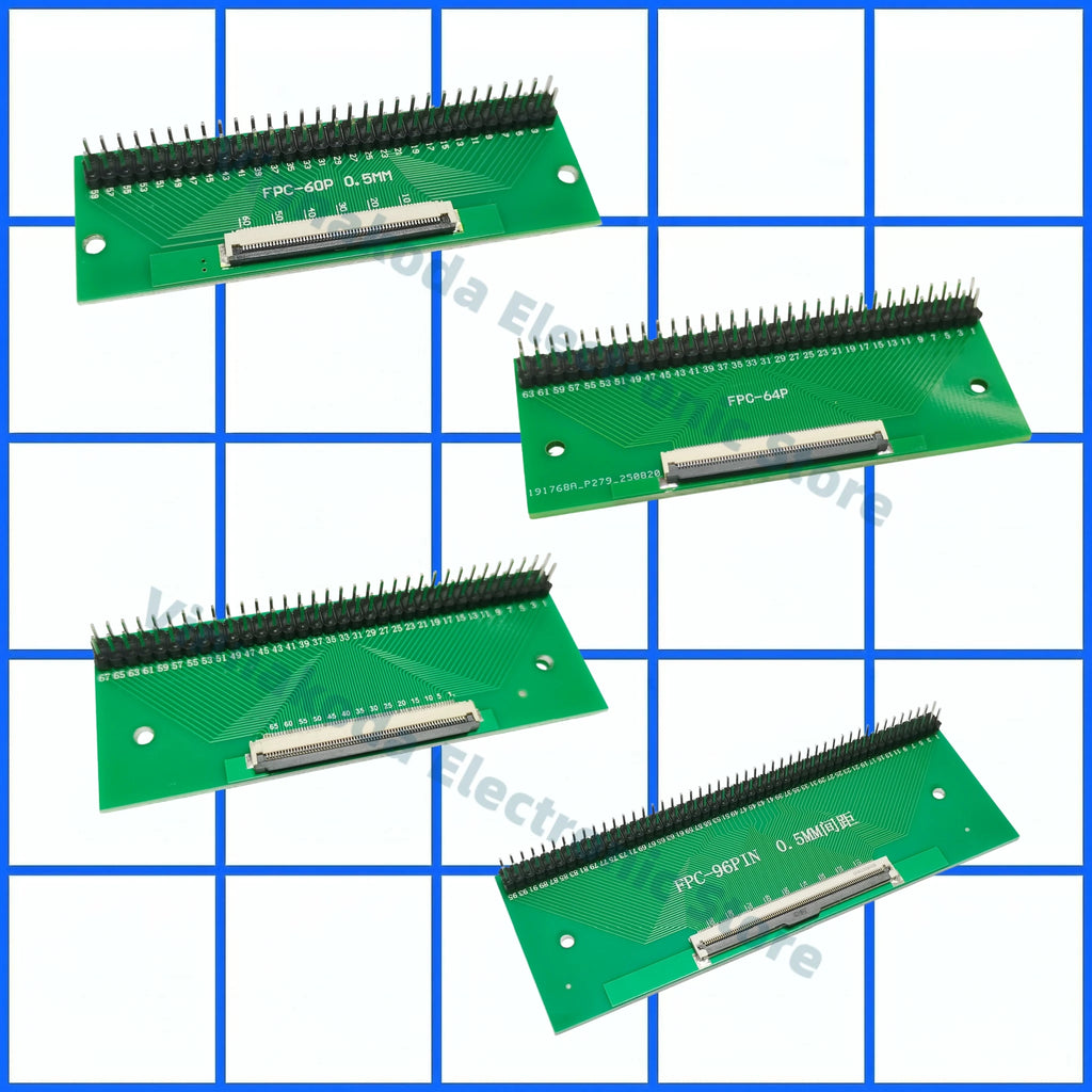 1PCS FFC/FPC Conversion Board 0.5mm Connector to 2.54MM Double Row Bent Pins 4/10/14/15/16/22/26/30/32/36/42/45/60/64/68/80/96P