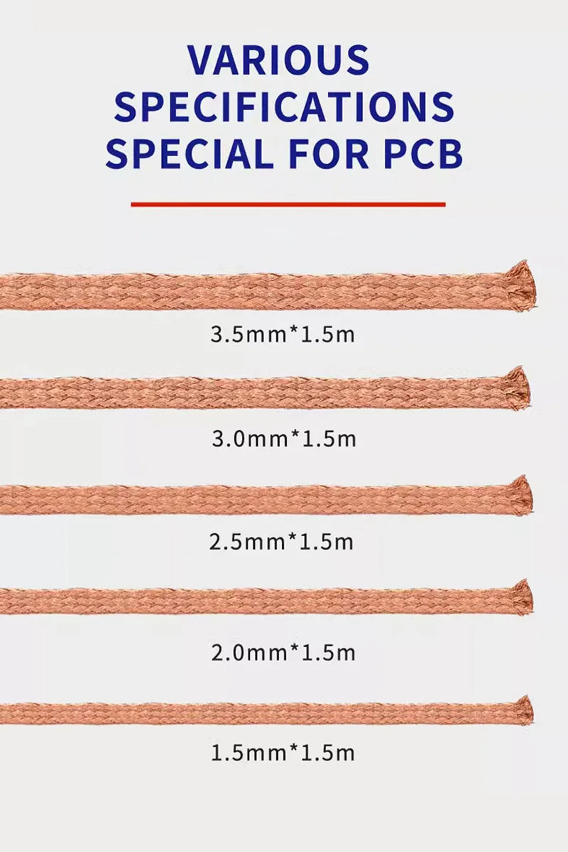 MECHANIC R350 Low Residue Solder Wick 1.0/1.5/2.0/2.5/3.0/3.5/4.0mm Pure Copper Tin Absorption Braid Electronics Repair Cleaning