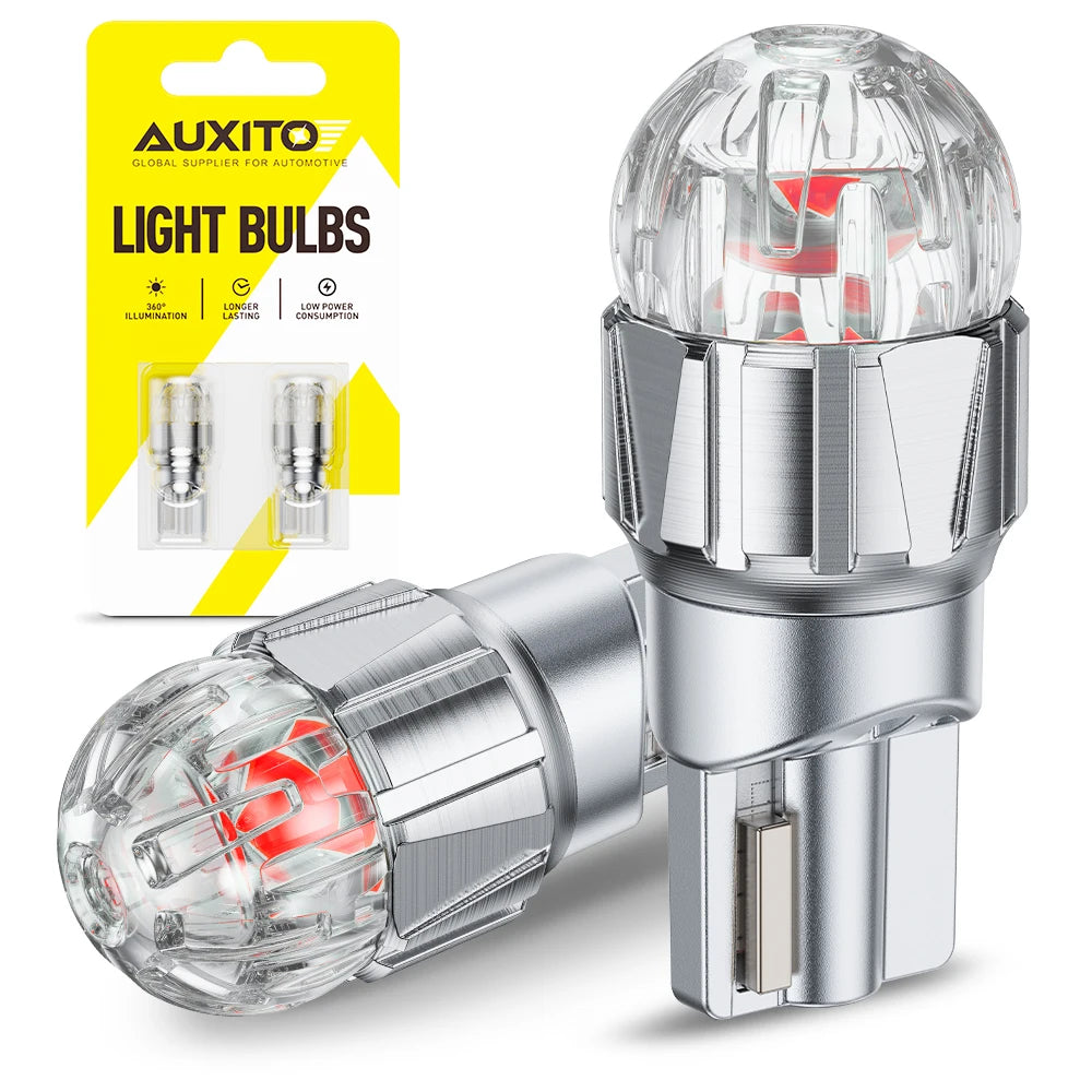 AUXITO 2Pcs T10 W5W LED Bulbs Canbus 6500K White Red Yellow 194 168 2825 Interior Light Reading Trunk Dome Map Lamp Super Bright