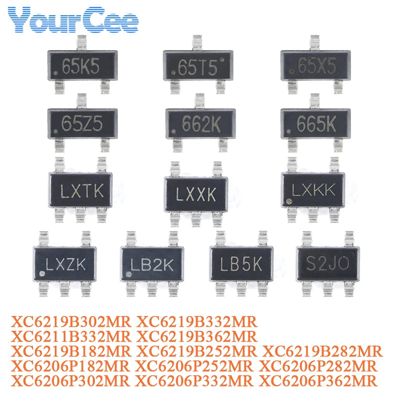 50pcs XC6206P332MR XC6206 XC6206P362MR XC6206P302MR XC6206P282MR XC6206P252MR XC6206P182MR SOT-23 Low Dropout Linear Regulator